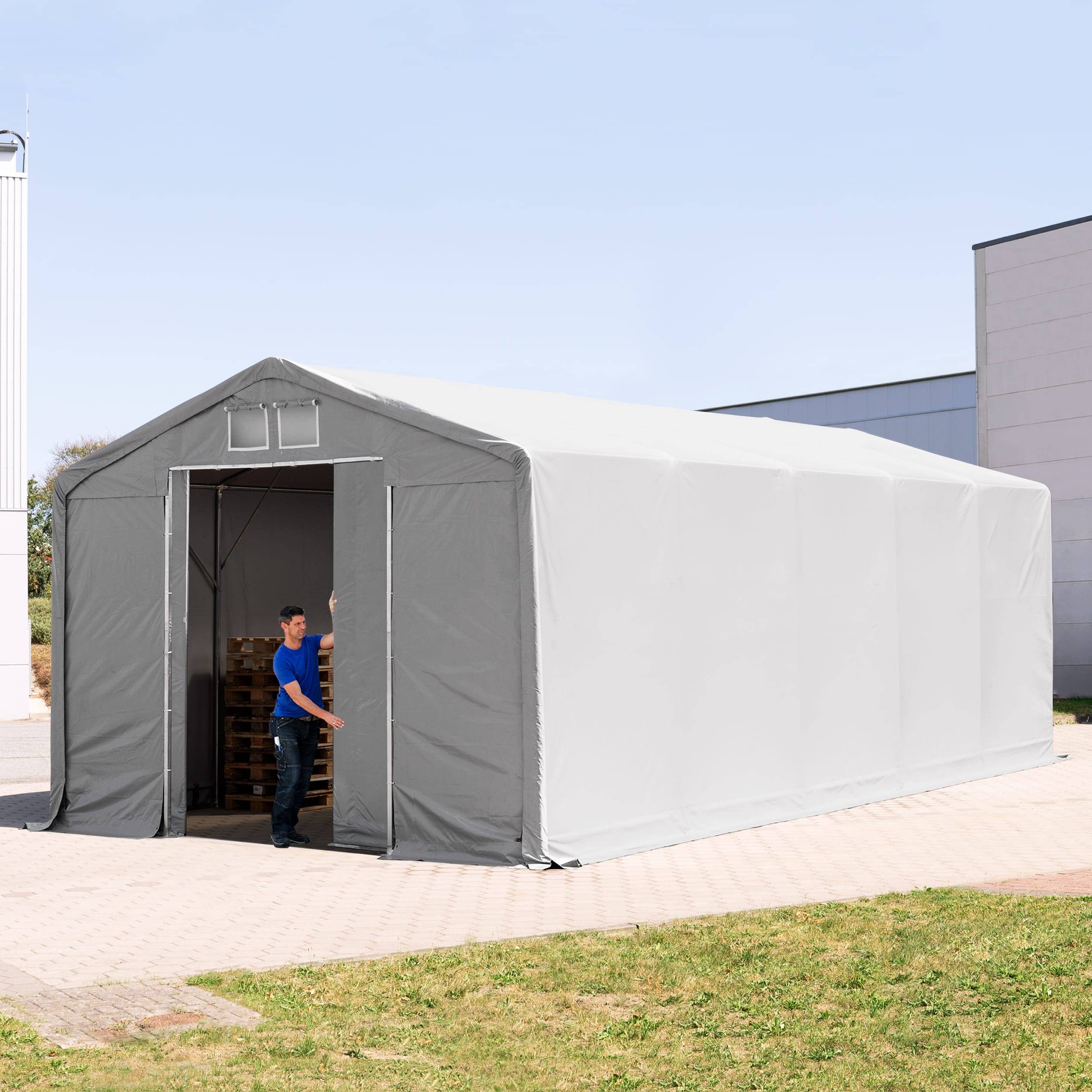 5x10m, Telthal, PRIMEtex-PVC-teltdug, grå, uden statikpakke - (79985)