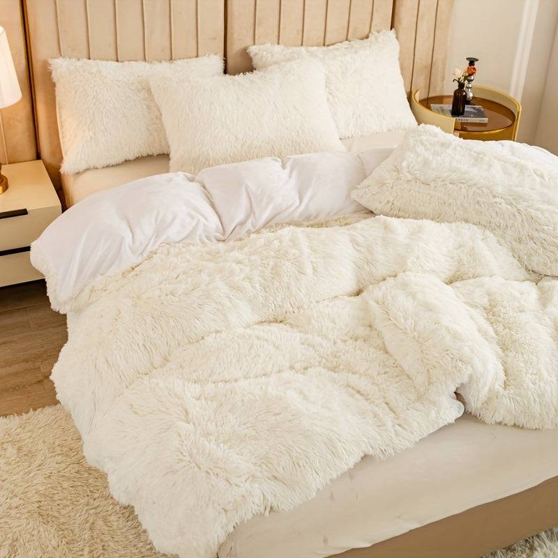 ZipSoft - Lyxig Pläd Bäddset för Alla Säsonger - Vit / 220CM x 240CM