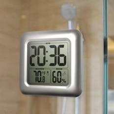 Inomhus lcd -skärm digital klocka väggklocka vattentät temperatur fuktighetssensor dusch timer badrum klocka klocka