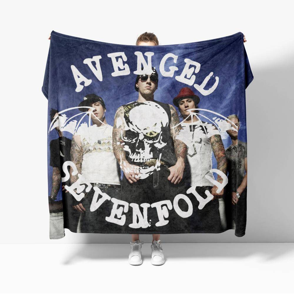 A-Avengeds Sevenfolds Tung Rock Flanellfilt för Soffdekoration Bandfilt Pläd för Säng