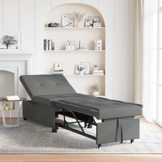 Bäddsoffa 3 i 1 - Utdragbar Design, Mörkgrått Tyg