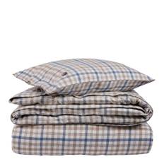Lexington - Rutigt bäddset flanell 220x200 cm dimblå/beige/vit