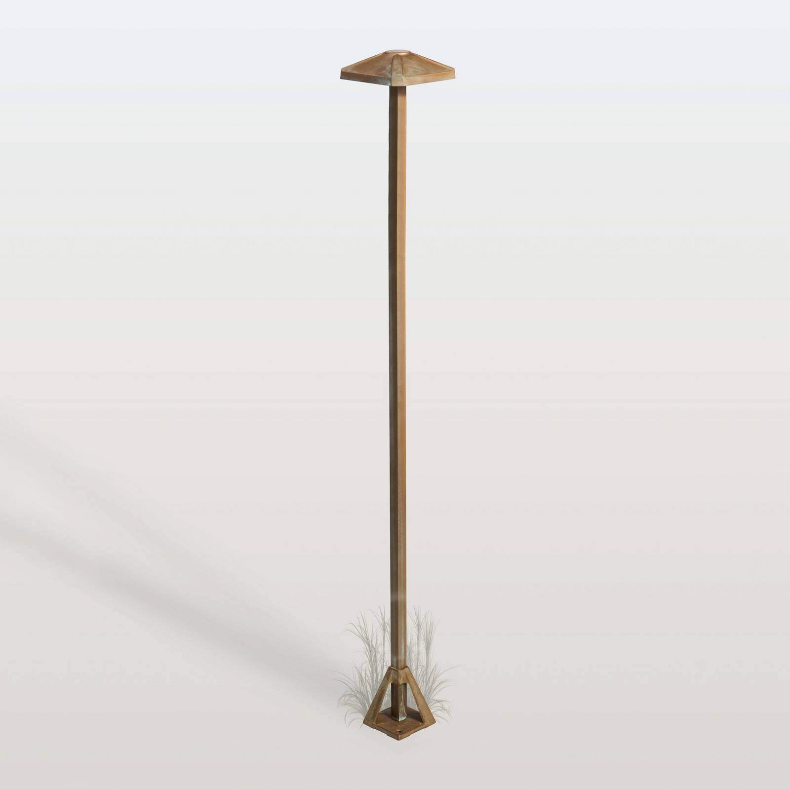 Moretti Luce LED pollare Aura Frame, Brun / mässing, Mässing, Lantlig / rustik, LED-utomhuslampa