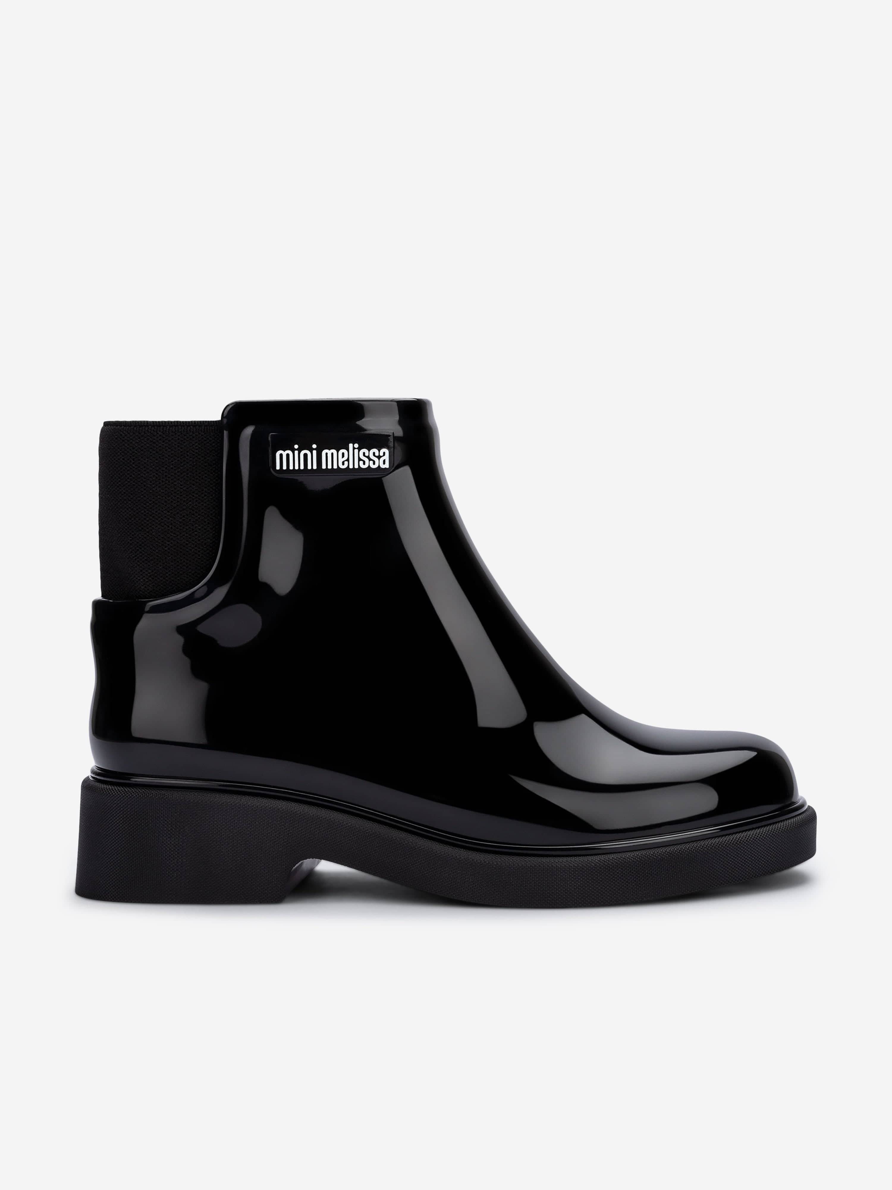 Mini Melissa Girls Chelsea Boots in Black - Black / EU 33 UK 1 (EU 33 UK 1)