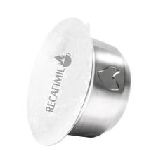 Stainless Steel Reusable Refillable Coffee Capsules Compatible with nespresso vertuo Coffee Cup Filter with 30 PCS Aluminum Foil silver