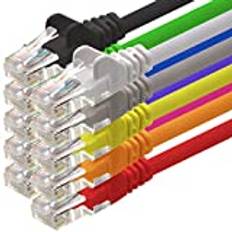 Nätverkskabel Cat.6-10 färger - 3 m - (set) - CAT6 Ethernet-kabel, LAN-kabel, 1000 Mbits (PoE) patchkabel