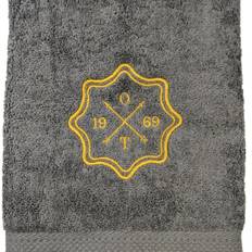 Handduk med emblem och initialer - grå, 50x70 HANDDUK / GULD (1792)