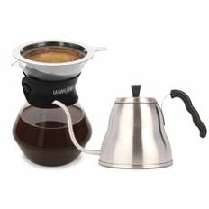 La Cafetière Pour Over 3 Kop. og La Cafetière Gooseneck Kedel 0,6 L Sort