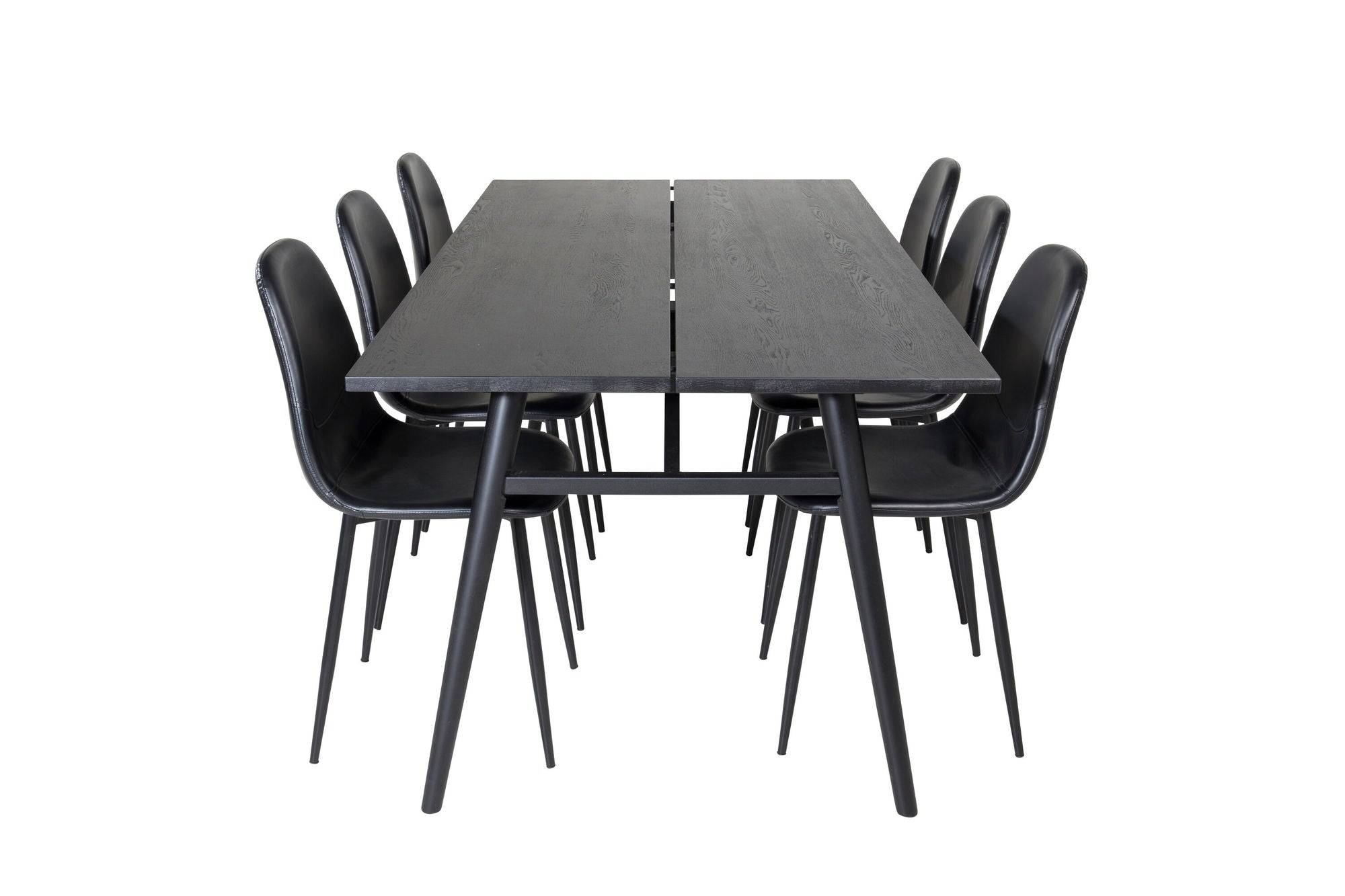 Venture Home Sleek Extentionbord Black Brushed - 195*95+Polar Spisebordsstol - Black / Black_6