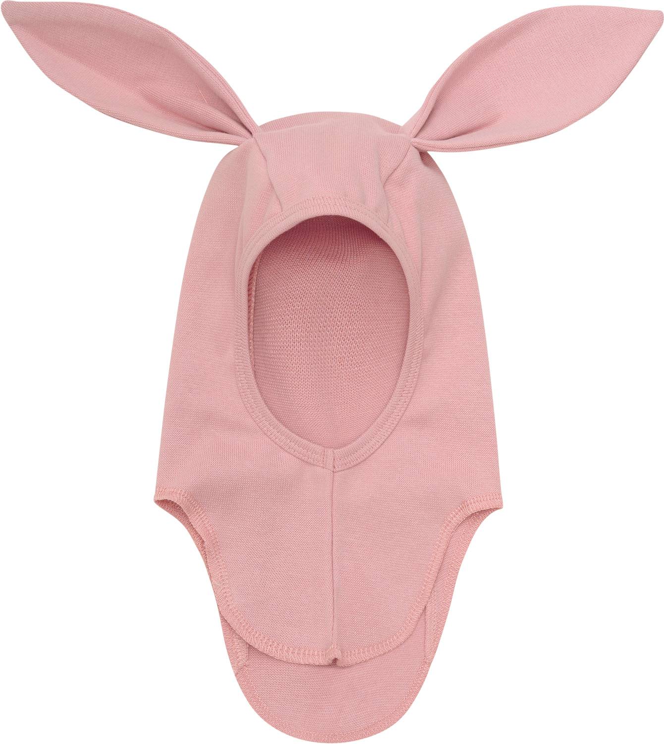 Huttelihut Balaclava Ears Cotton Rib Stl. 62\68 unisex - Balaclavas Från Magasin - Ash Rose (62\68)