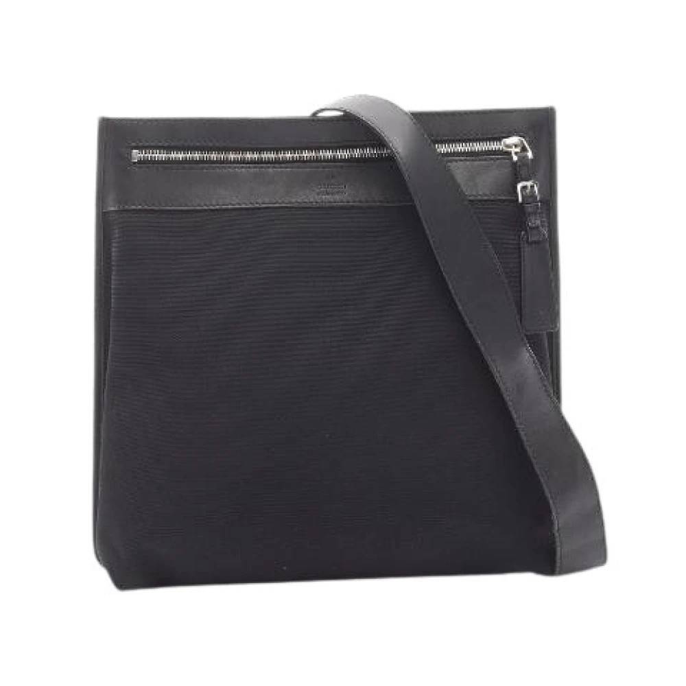 Gucci Vintage Pre-owned Canvas Leather Skuldertaske - Vintage - Dame - Sort - ONE SIZE - Uld