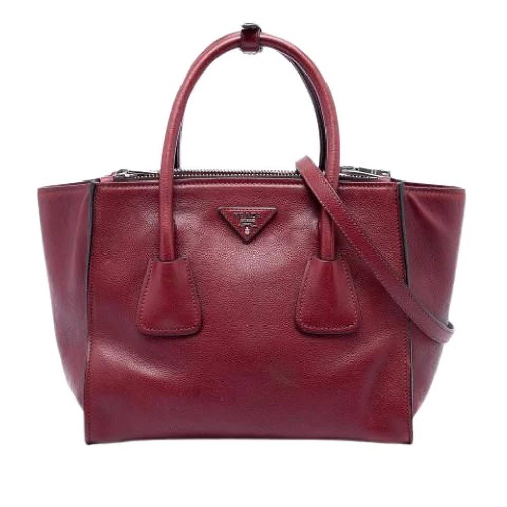 Prada Vintage Pre-owned Vintage Satchel - Vintage - Dame - Rød - ONE SIZE - Uld