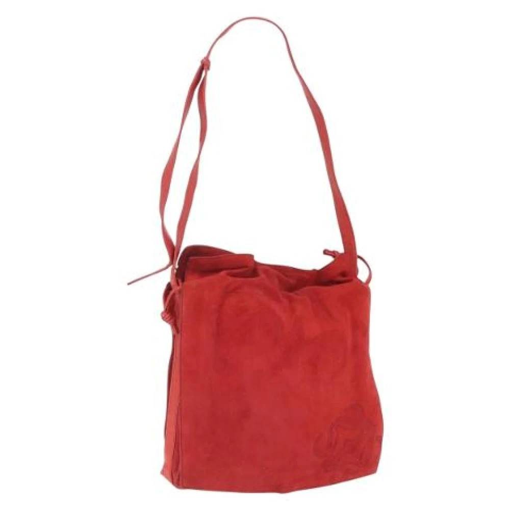 Loewe Pre-owned Pre-owned Ruskind Skuldertaske - Vintage - Dame - Rød - ONE SIZE - Uld