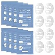 Bio Collagen Mask - 4/8Pcs Bio-Collagen Face Mask Overnight,Collagen Mask Hydrating Mask,Deep Collagen Anti Wrinkle Lifting Mask,Collagen Mask for Pore Minimizing and Improve Elasticity (8Pcs)