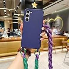 Crossbody Halsband Lanyard Telefonfodral För Samsung Galaxy S24 S23 S22 S21 S20 FE Plus Note 20 Ultra Silikon Mjuk TPU Baksida, Mörkblå, För Samsung S20 Plus