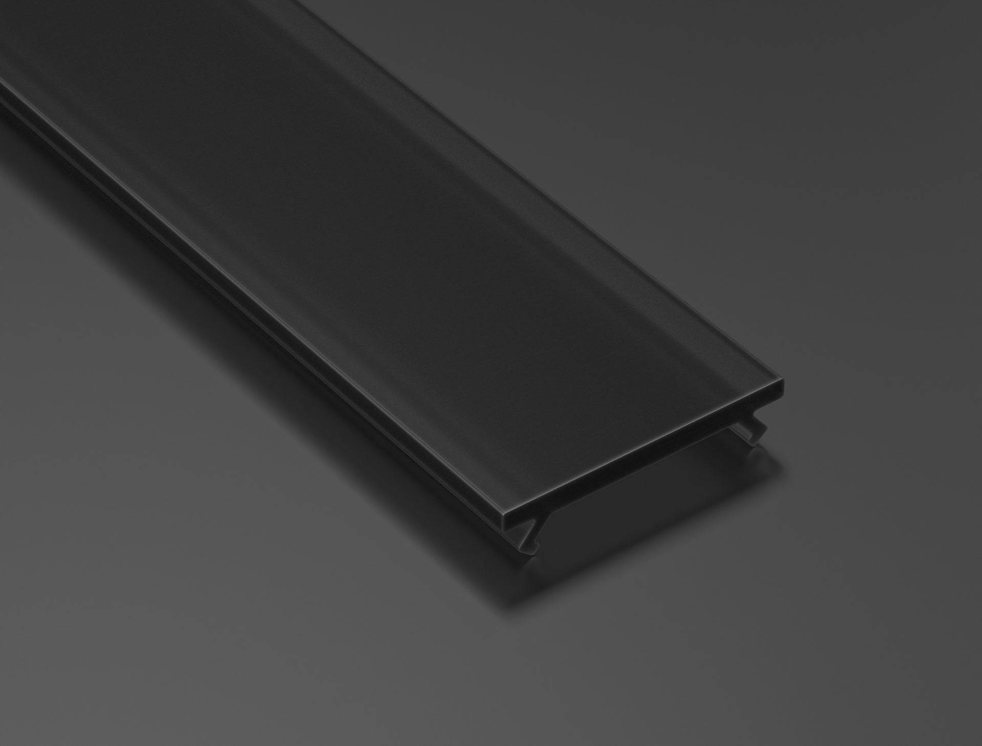 Cover til alu. LED profil, 12mm, Sort, UV best. (2,02m)