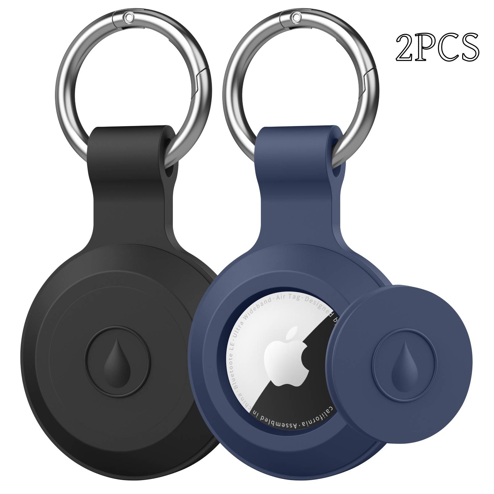 2PCS Silicone Cover for Apple Airtags Case Protective Shell Tracker Accessories Anti-scratch Sleeve Keychain For Air tag Cases