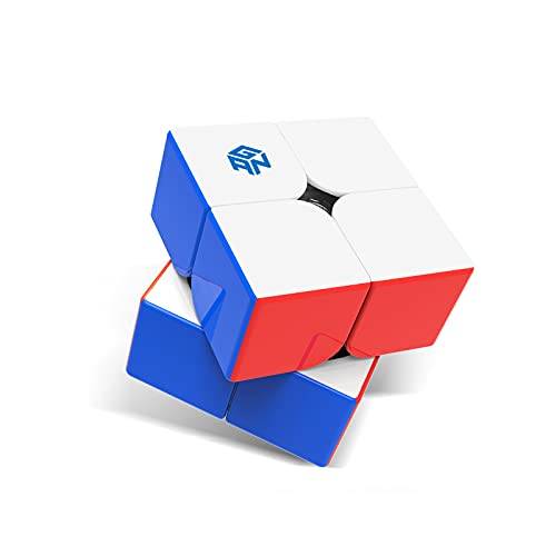 GAN 251 M Air, 2x2 Magnetisk Speedcube Utan Klistermärken 251 Mini Kub 48 Magneter Pussel Leksak för Nybörjare (Frostad Yta, Vit Insida)
