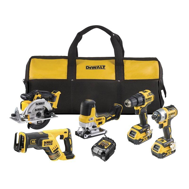 Dewalt Kombikit DCK501P2 18V, 5 st maskiner & 2 st 5Ah-batterier