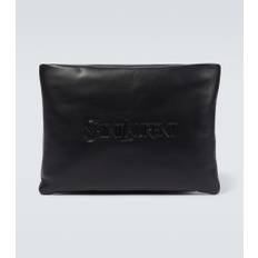 Saint Laurent Logo leather toiletry bag