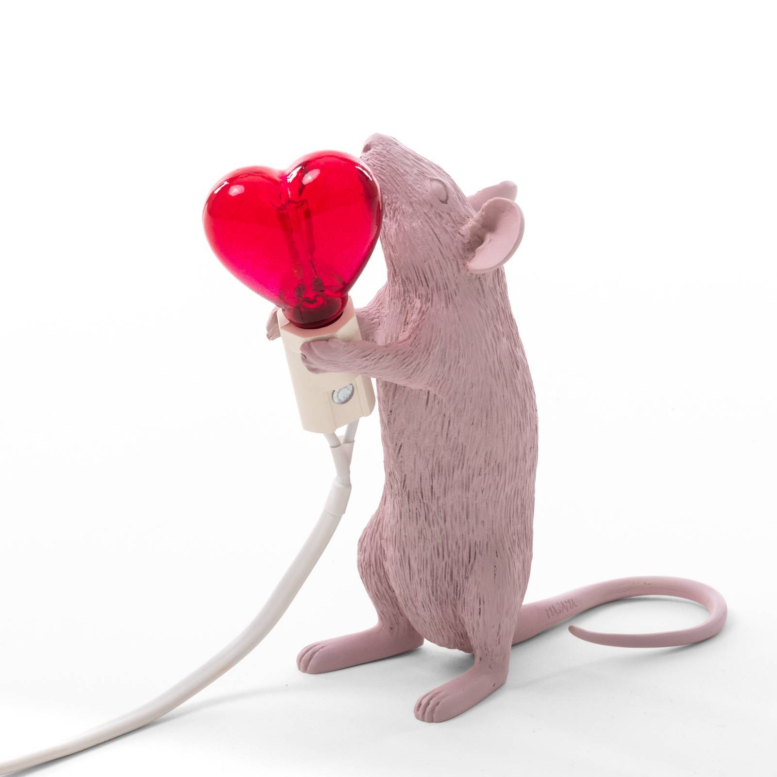 SELETTI LED-dekorbordslampa Mouse Lamp USB Valentine vit, Vitt / opal, Vardagsrum / matsal, Syntetmaterial, Design, Bordslampa