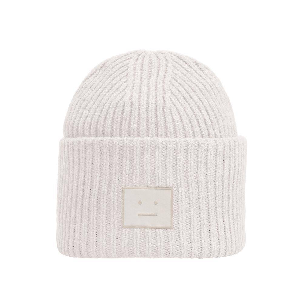 Acne Studios Face Logotyplapp Mössa Ljusgrå Aab cm white