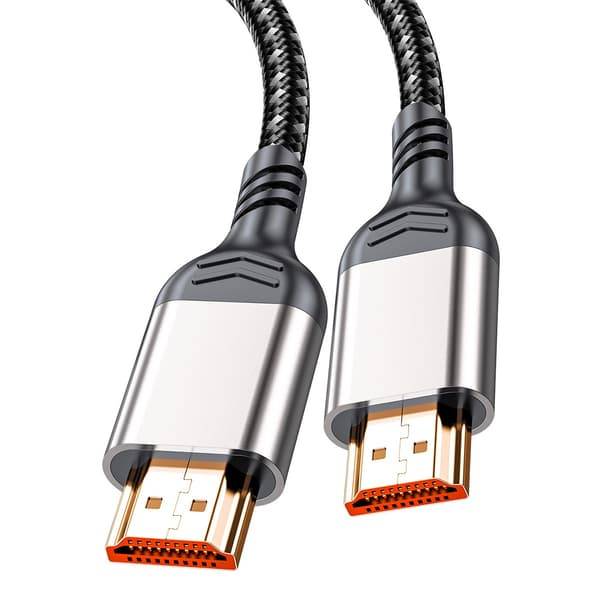 HDMI 2.1-kabel 8K 240Hz för spel och hemmabio, kompatibel med PS5, PS4, Switch, Xbox, nylonflätad, syrefri koppar, HDR Gray 5 m