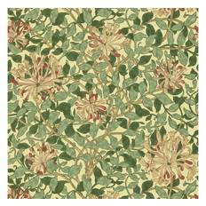 Honeysuckle Green/Coral/P Morris and Friends Wallpa