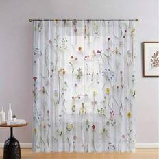 2 st. heminredning skärmgardin mini blommig flytande fönsterskärmgardin lämplig för kök, kafé, vardagsrum, matsal, balkong, trädgård, sovrum - Multifärgad - Multi-size