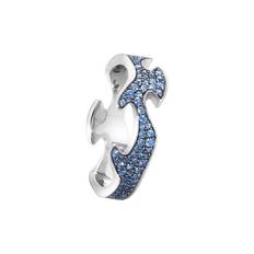 Georg Jensen - Fusion Mittring Vitguld & Blå Safir