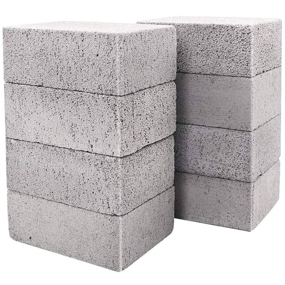 8 Pack Grill Griddle Cleaning Brick Block Pumice Stones for Removing BBQ Grills, Racks, Flat Top Cookers, Pool.