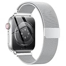 Original Milanese Loop Kompatibel med Apple Watch Armband 38mm 40mm 41mm 42mm 44mm 45mm 46mm 49mm, Kvinnor & Män Magnetiskt Armband för iWatch Ultra 2/Ultra, SE/SE 2, Serie 10 9 8 7 6 5 4 3 2 1