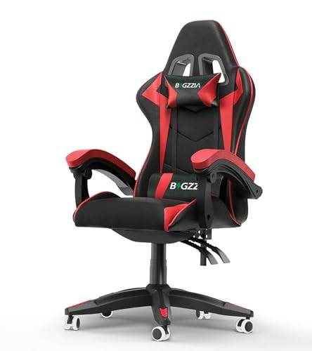 Bigzzia Gaming Stuhl Ergonomisch, 90-135°Rückenlehne Gaming Chair Rot