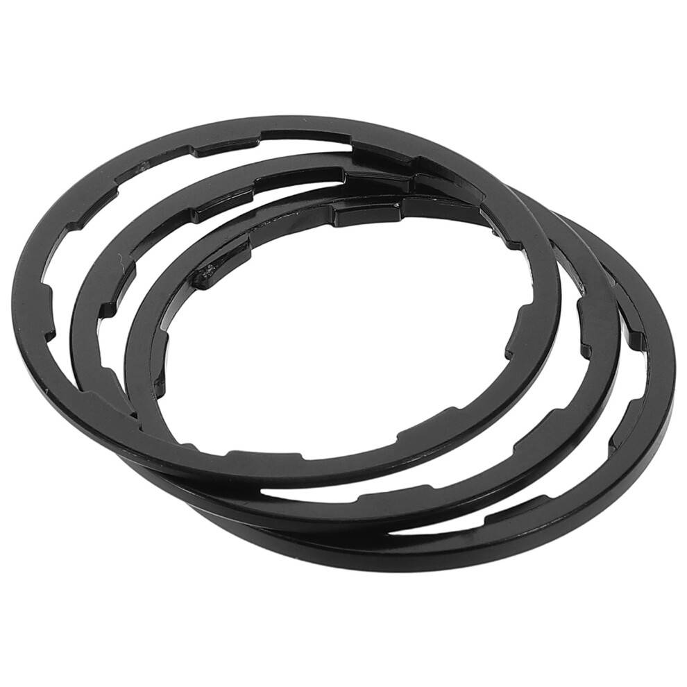 Sort cykelkassetteafstandspakning til daglig brug lavet af aluminiumslegering 3 stk. passer til forskellige cykler