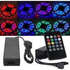 5 meter, 12 volt, 60 watt, 3600 lumen, IP65, 300 LED, RGB Led strip - KOMPLET SÆT - RGB Strip + Musik controller + Strømforsyning