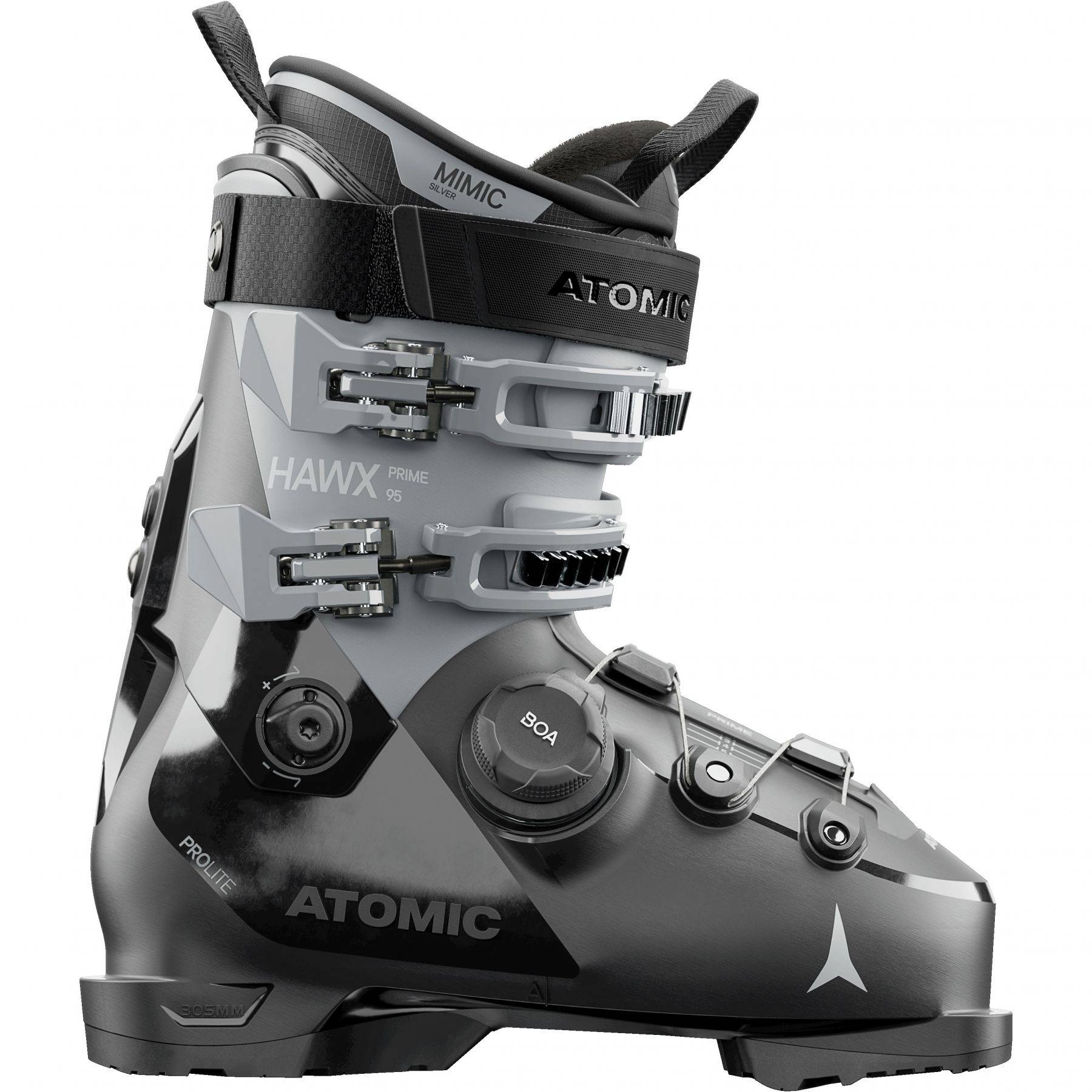 Atomic Hawx prime 95 BOA, skistøvler, dame, grå/sort