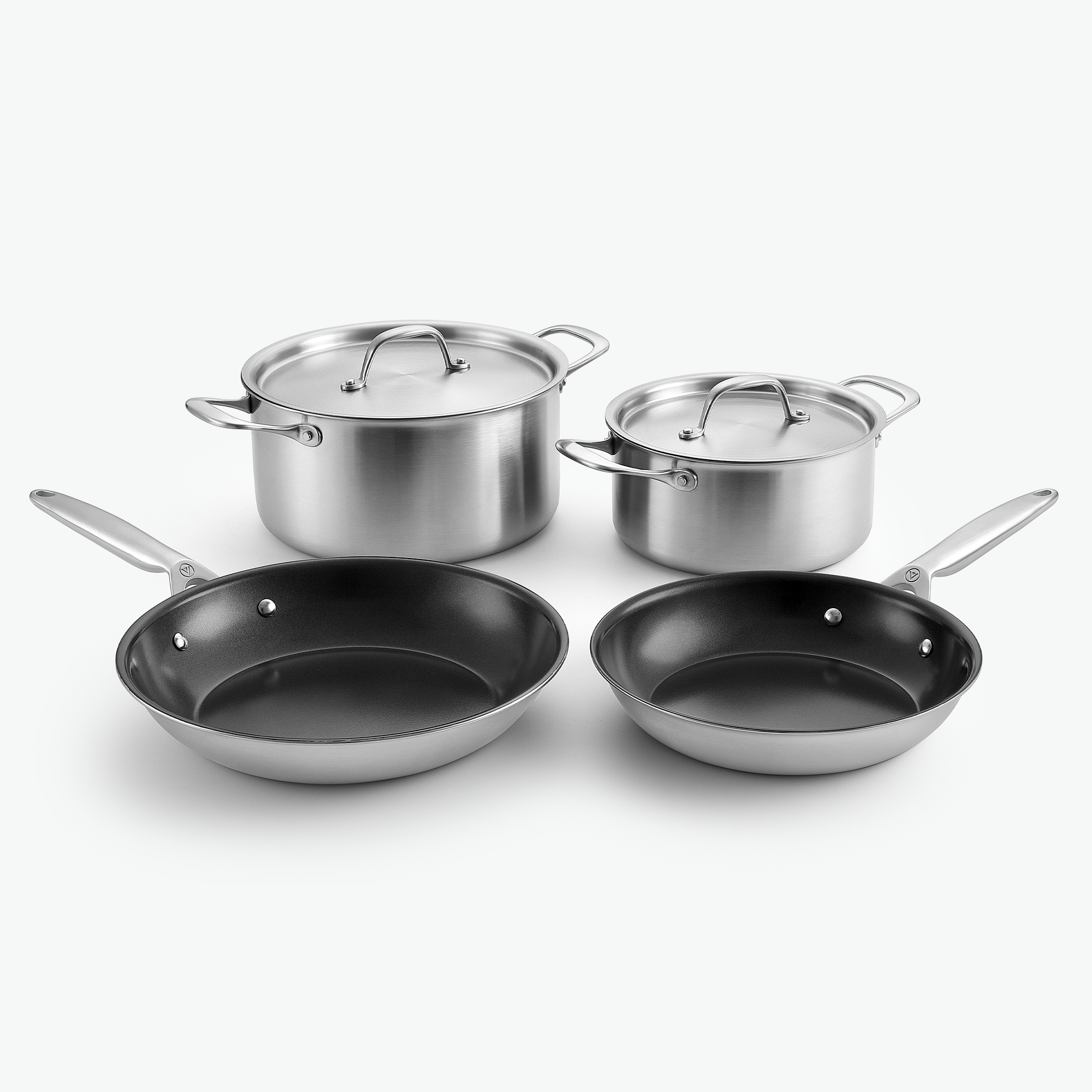 Viretta 3-Ply pande & gryde sæt - Keramisk Essentials Sæt - 4 dele / Rustfrit stål