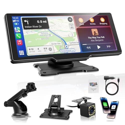 Carpeer CarPlay & Android Auto Display Car Stereo, Apple Carplay Display mit rückfahrkamera, 10.26" IPS-Touchscreen, OTA-Updates, Airplay, Super Link, GPS Navigation, Siri &G00gle, BT-Audio, FM, AUX