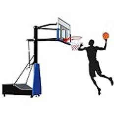 Outdoor Steel Basketball Hoop,Basketball Stand Indoor,Movable Dunk System, 47/55in Rebounds For Adults