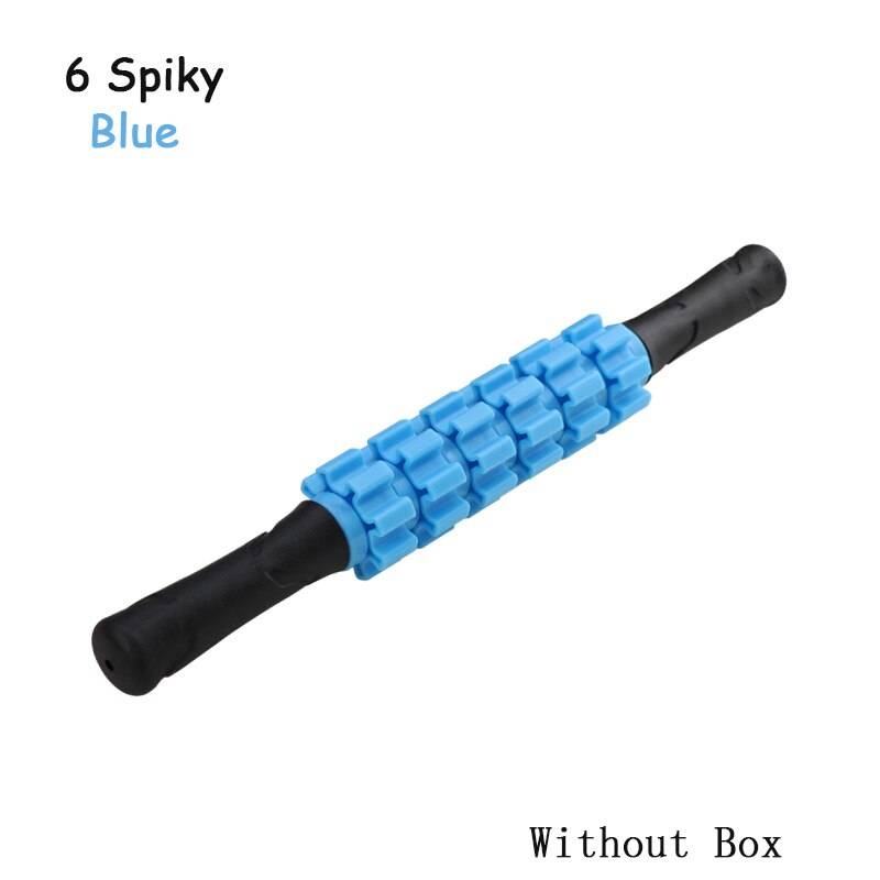 6/9 spiky yoga massage roller stick point stick pilates muskel fysioterapi avlasta massage verktyg fitnessutrustning - Blå 6 taggiga