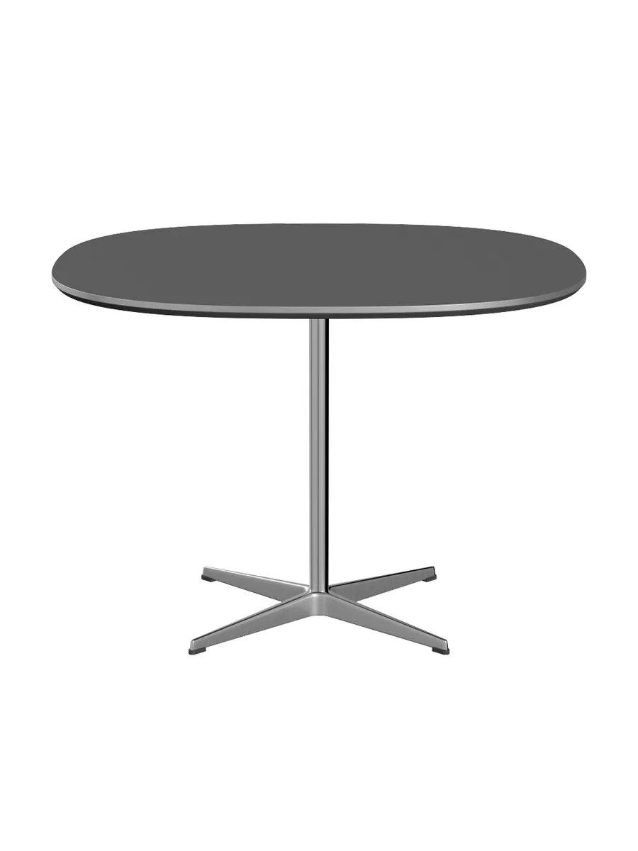Piet Hein A603 cafébord, 100 x 100 cm fra Fritz Hansen Grey Bromo m. alukant - Krom stel - Jacobsen Plus
