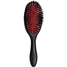 Denman Cushion Hair Brush (Medium) with Soft Nylon Quill Boar Bristles - Porcupine Style for Grooming, Detangling, Straightening, Blowdrying and Refreshing Hair – Black, P082M