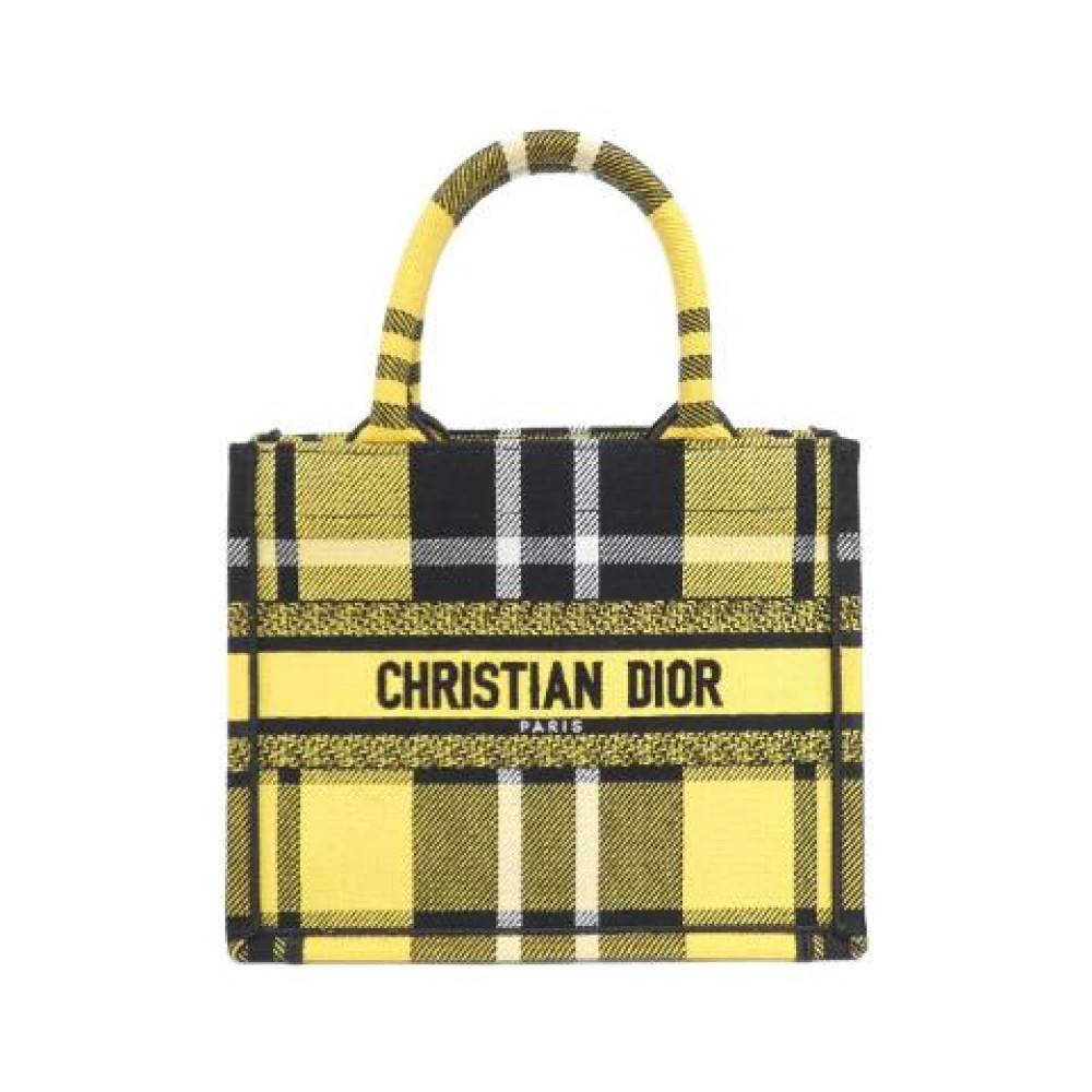 Dior Vintage Pre-owned Book Tote Small Canvas Tote Bag - Vintage - Dame - Gul - ONE SIZE -