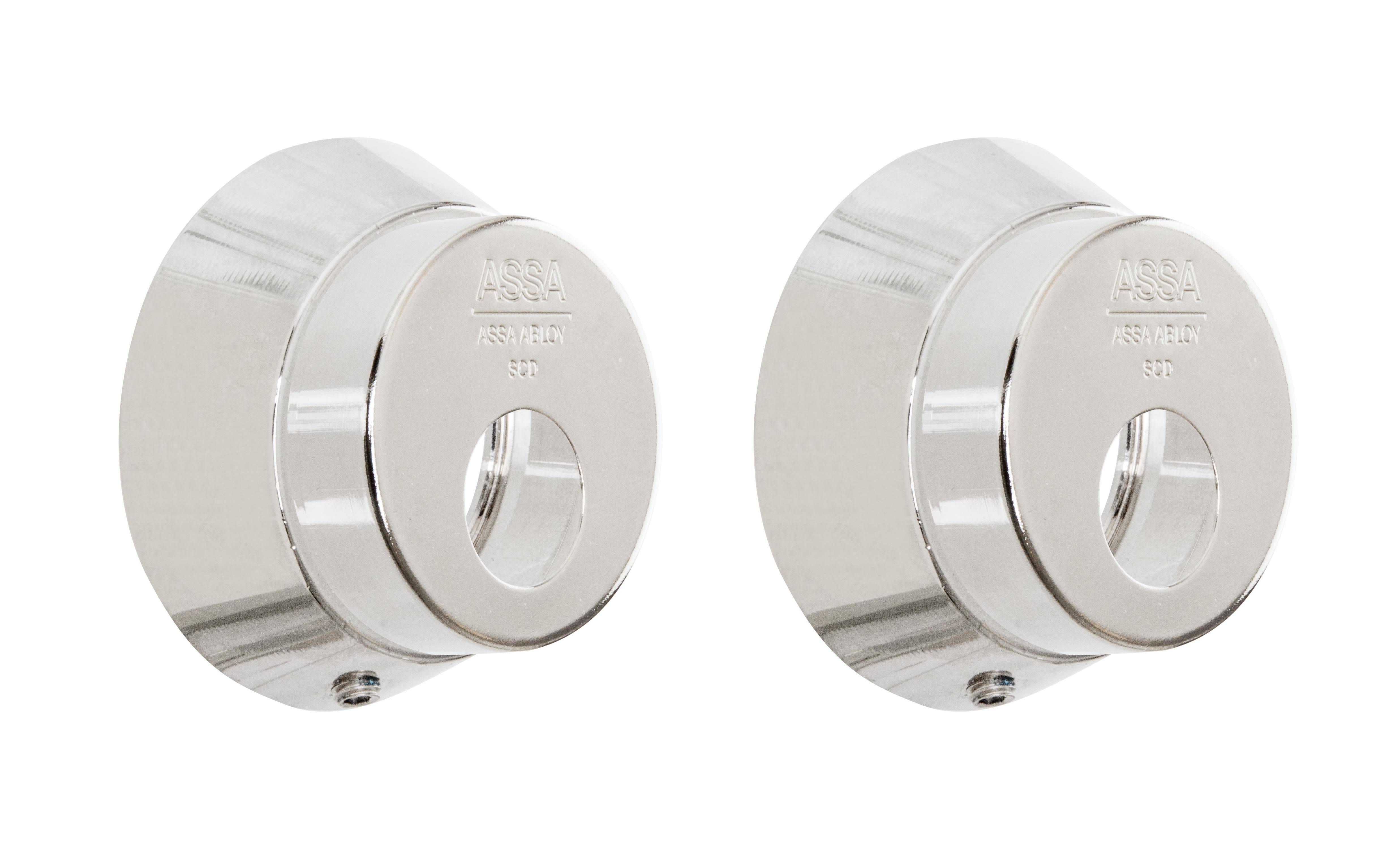 ASSA 3212S Cylinderbehör för rund cylinder Förnicklad