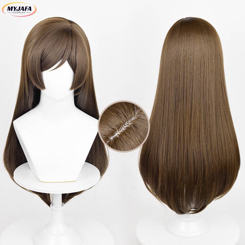High Quality Momozono Nanami Cosplay Wig Anime Long Brown Straight Heat Resistant Synthetic Hair Party Role Play Wigs + Wig Cap