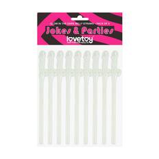 Luminous Willy Straws Pack of 9