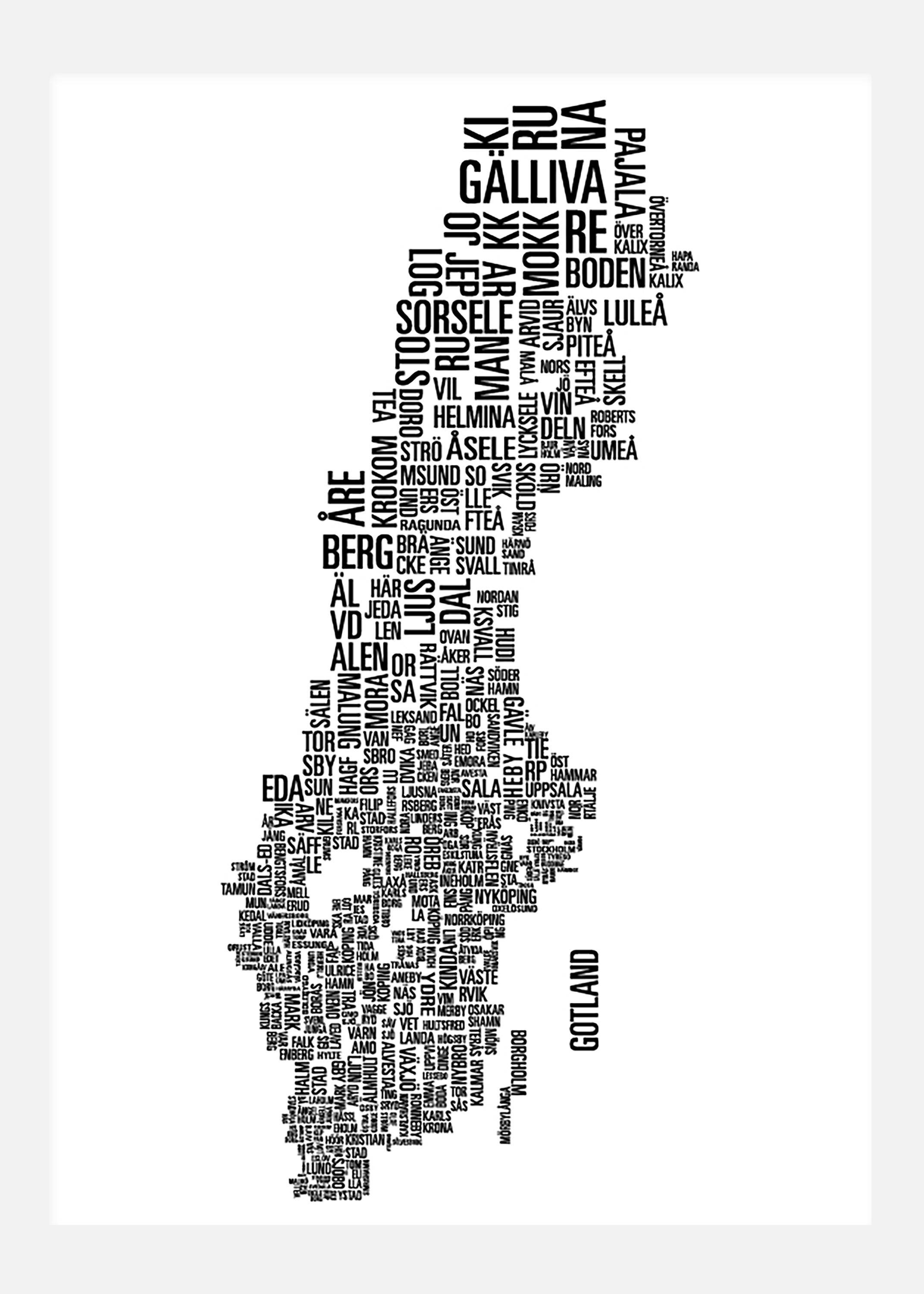 Kommuner I Sverige Canvastavla (70x100 cm)