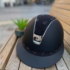 Samshield ridehjelm Miss Shield shadowmatt sort med Flower swarovski Spring 2.0