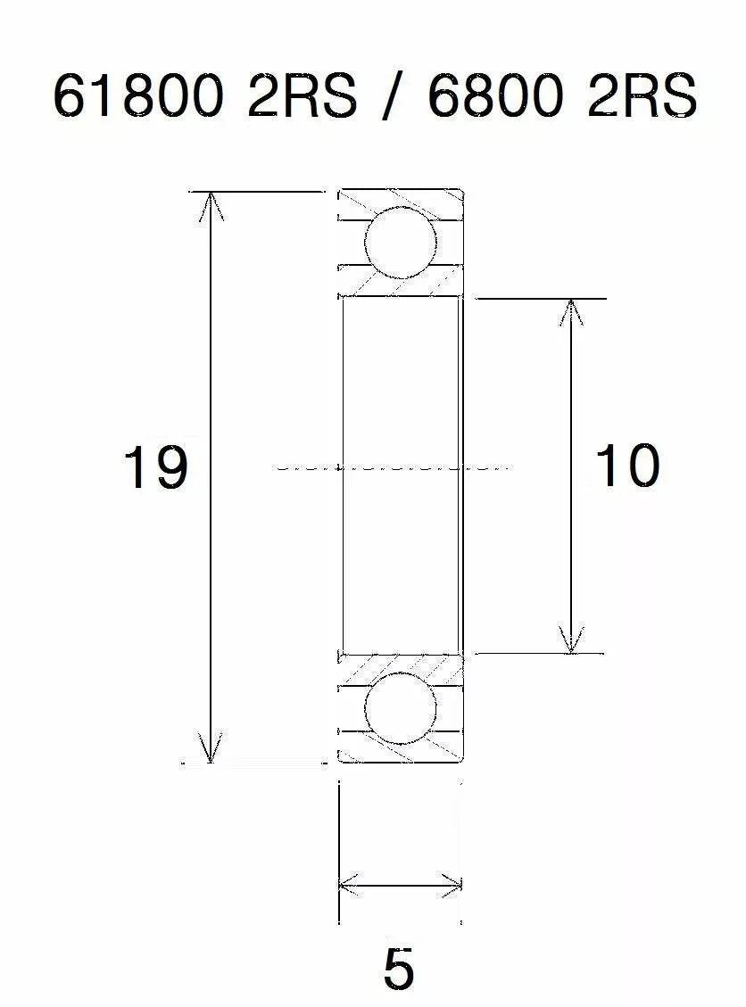 BLACK BEARING BEARING MAX 10X19X5MM UB-6800-MAX