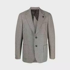 Lardini, Jacka, Herr, 3Xl, Houndstooth-mönstrad kavaj - gray (3XL)
